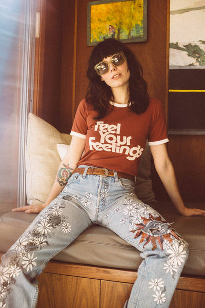 Feel Your Feelings | Women's Ringer Graphic T-shirt