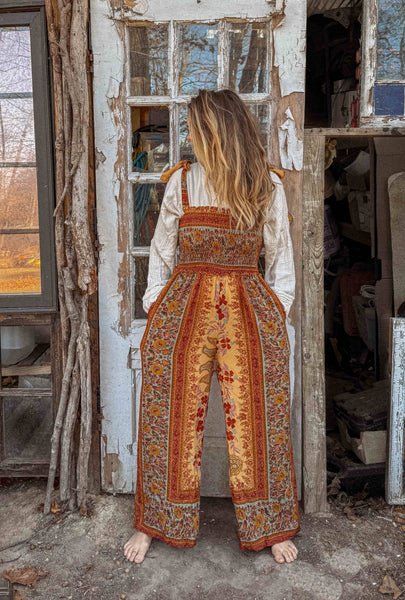 Boho Floral Printed Jumpsuit Pants 2 in 1, Free Spirit Style