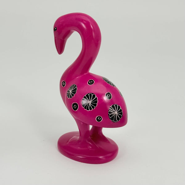 Soapstone Bird, Flamingo, 6.25"