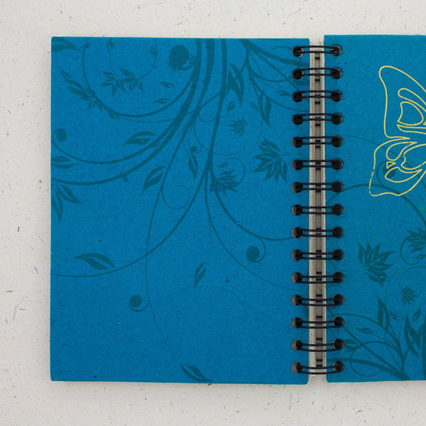 Large Notebook Foiled Butterfly Turquoise