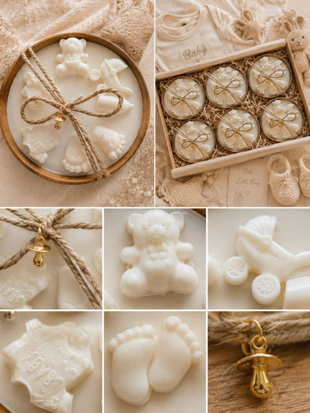 Baby Shower Soy Candle in Wooden Bowl – New Baby Gift Candle