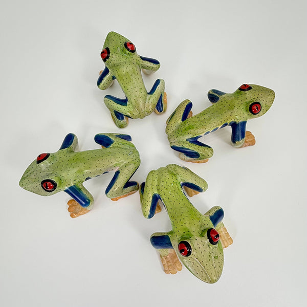 Soapstone Frog, Red Eyed Tree Frog, 6"
