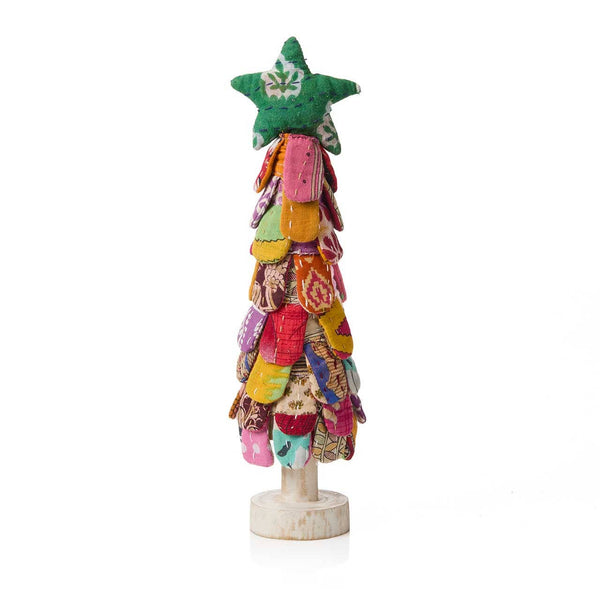 Upcycled Sari Petal Christmas Tree