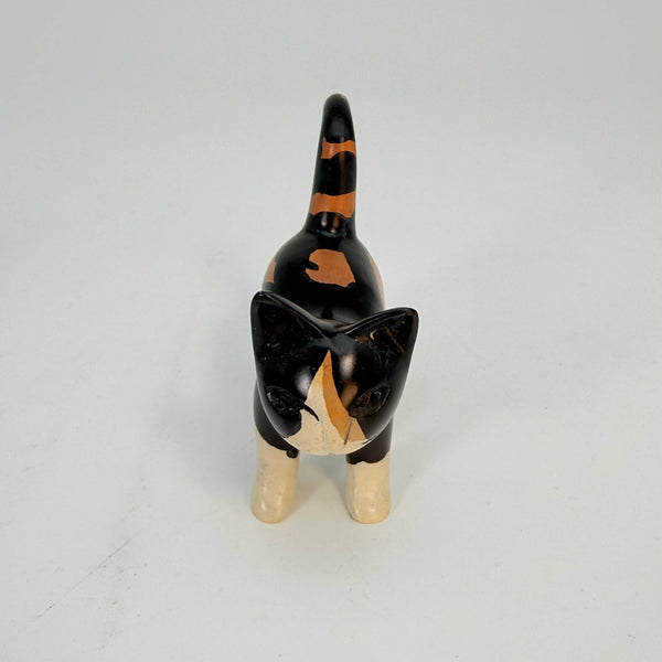 Soapstone Cat, Calico, Detailed, 4"