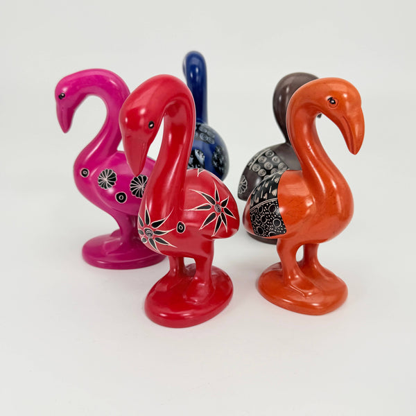Soapstone Bird, Flamingo, 6.25"