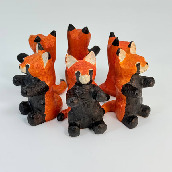 Soapstone Red Panda (bear), Sitting Up, 4" Type A