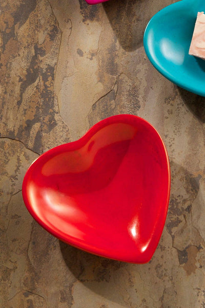 Red Heart Decorative Soapstone Dish