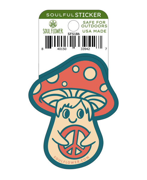 Peace Shroom Sticker - Hippie Stickers