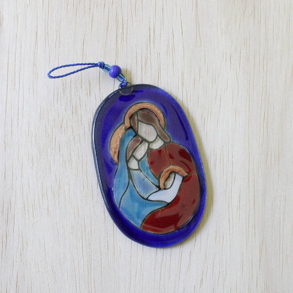 Oval Nativity Ornament, Glass