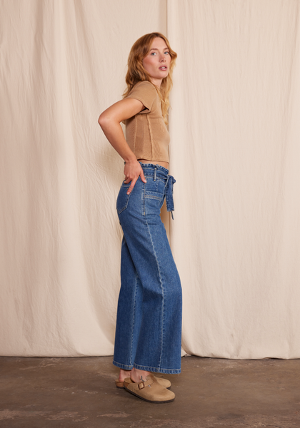 PENNY PAPERBAG WIDE LEG IN LAGUNA WASH