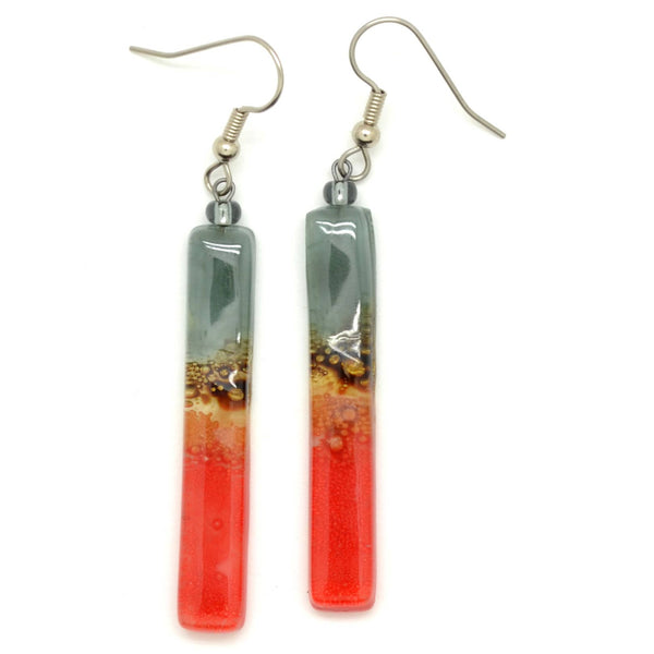 Long Colorful Glass Stick Earrings