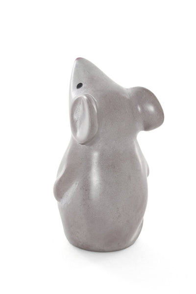 Natural Gray Soapstone Standing Mouse Sculpture