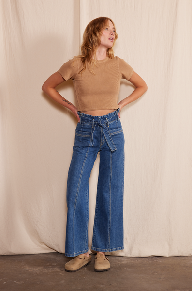 PENNY PAPERBAG WIDE LEG IN LAGUNA WASH
