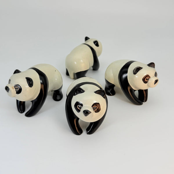 Soapstone Panda Bear Cuddly, 4.75"