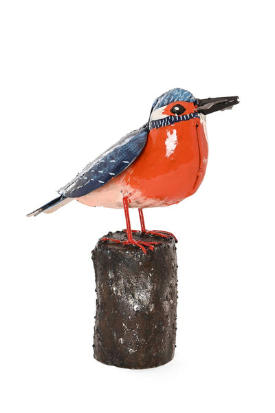 Recycled Metal Victorious Kingfisher Sculpture