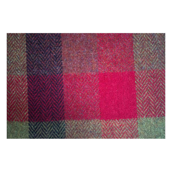 Red Check Irish Lambs Wool Scarf