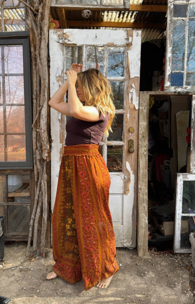 Boho Floral Printed Jumpsuit Pants 2 in 1, Free Spirit Style