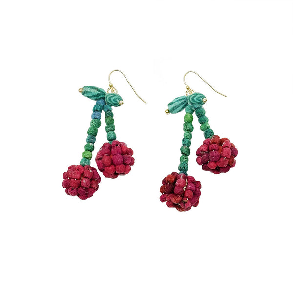 Kantha Cherry Earrings