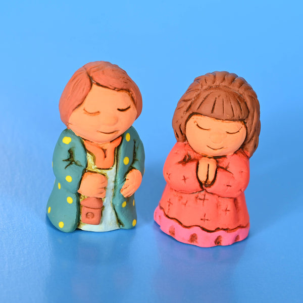 Nativity Ceramic Miniature Cozy Family Set of 6 Christmas