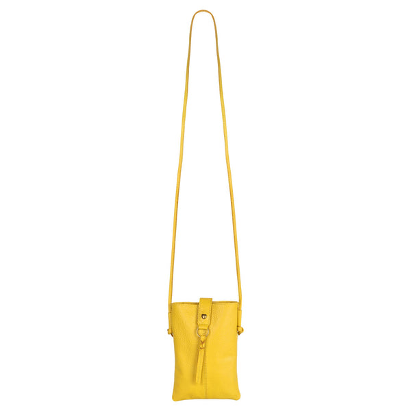 Jennie Small bag w/ slim strap closure & tassel - Canary Yel
