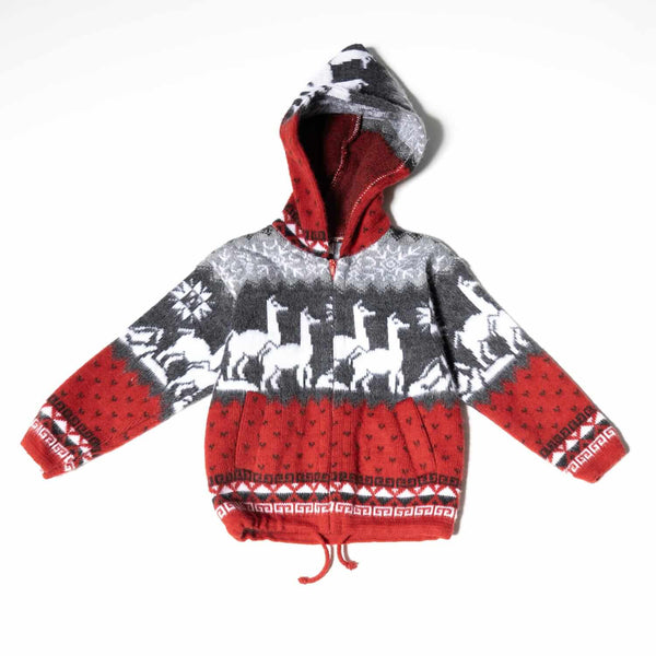 Kids' Alpaca Zip Hoodie – Sizes 0-2-4-6 | Farm Shop
