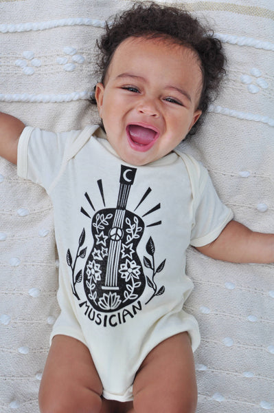 Musician Vibes Baby Bodysuit, Guitar baby outfit