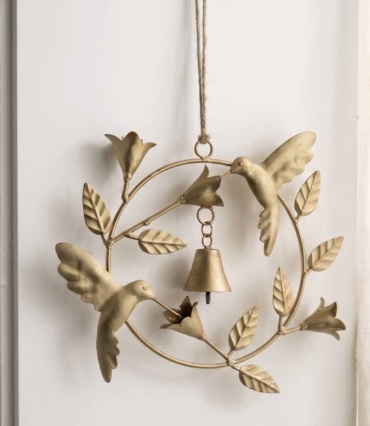 Mitra Hummingbird Rustic Bell Wreath Wall Art