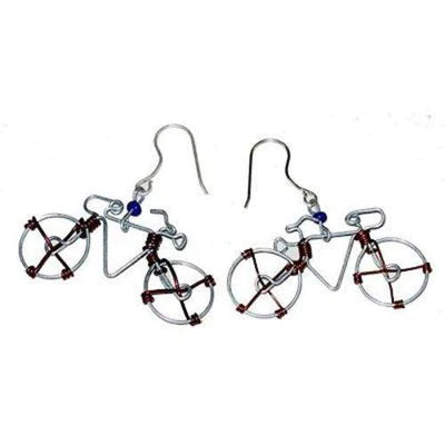 Recycled Wire Bicycle Earrings
