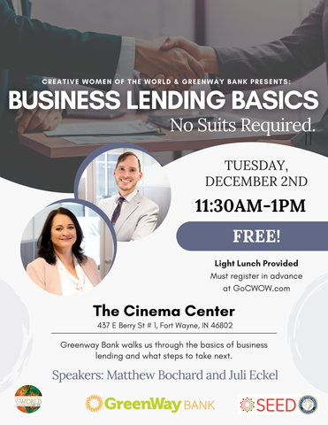 Business Lending Basics: No Suits Required December 2nd