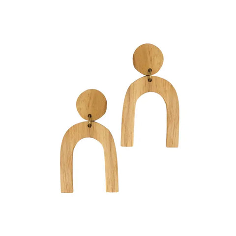 Wood Modern Shapes Earrings