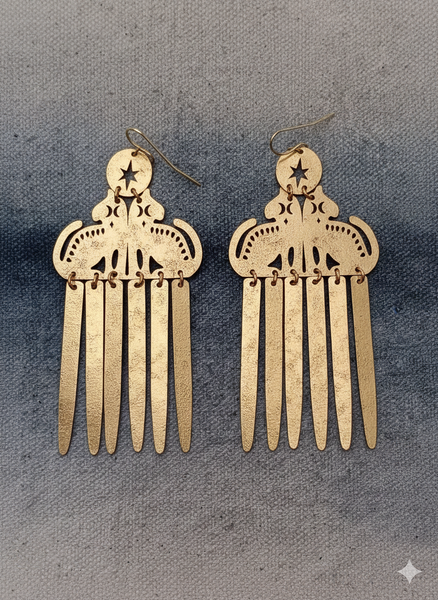 Brass Earrings, Bohemian Contemporary Handmade Jewelry