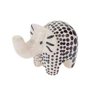 Soapstone Elephant - Medium - Natural Black Accents