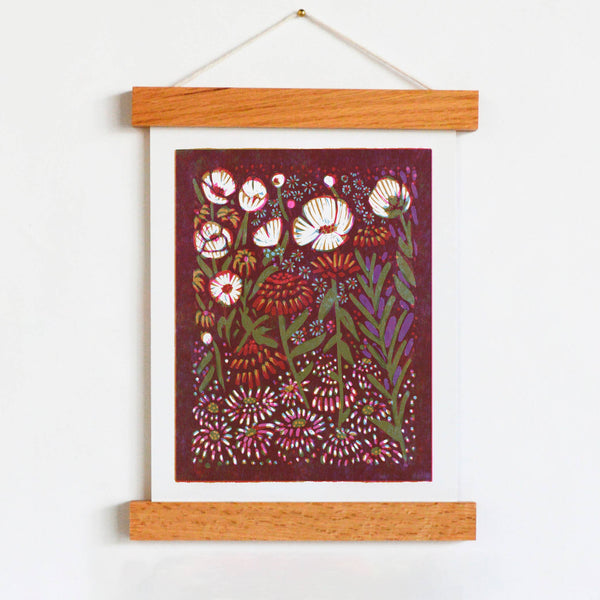 Zinnias and Anemones Art Print