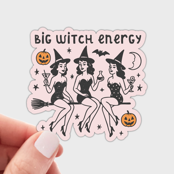 Big Witch Energy Sticker - fall, spooky, halloween, magic