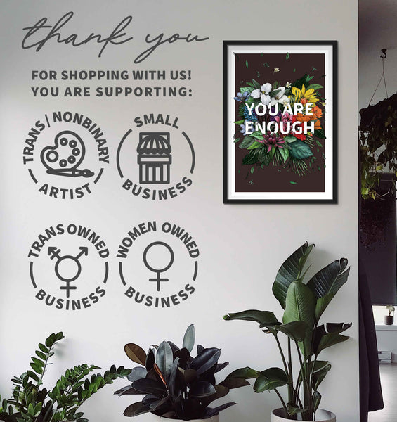 You Are Enough Art Print | Self Love Art Poster
