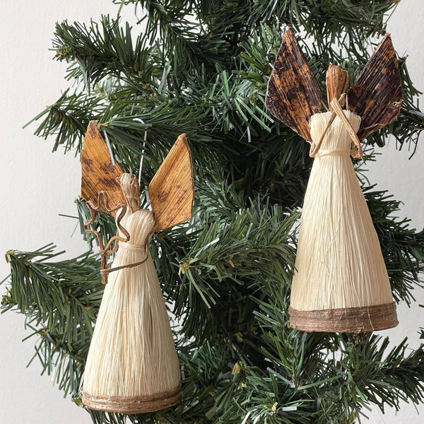 Sisal Angel Ornament, Hands In Prayer