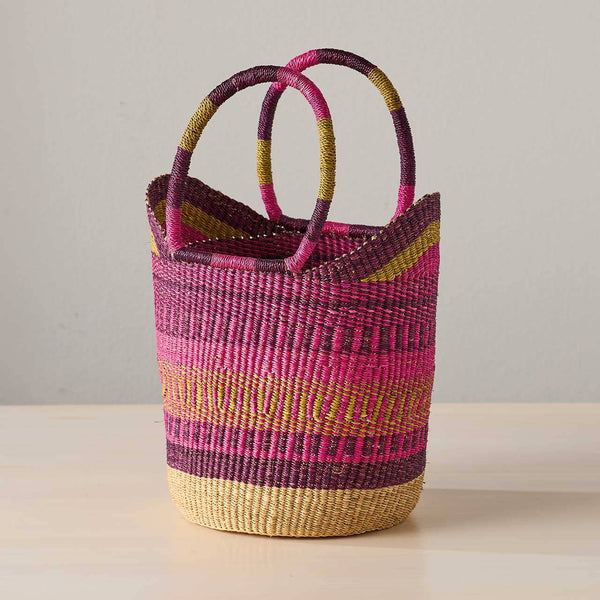 Bright Stripe Tote Basket