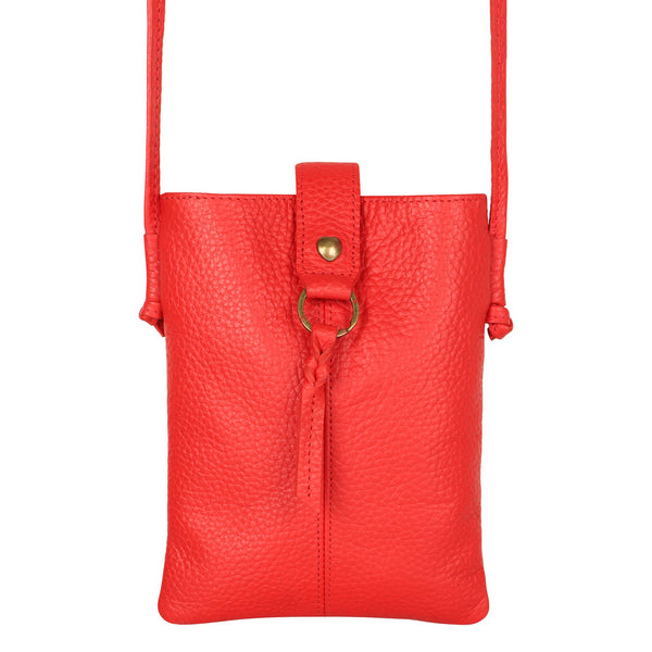 Jennie bag w/ slim strap closure & tassel - Bright Red