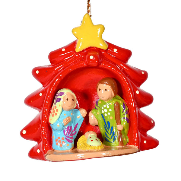 Nativity Tree Ornament Painted Ceramic Christmas Tree Décor Christmas Tree Décor