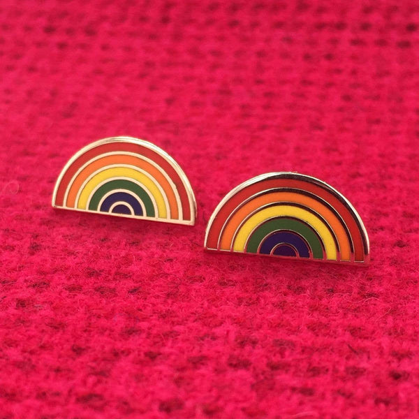 Pride Rainbow Earrings Silvertone - Post