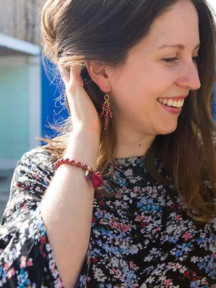 Tropical Berry Ceramic Earrings