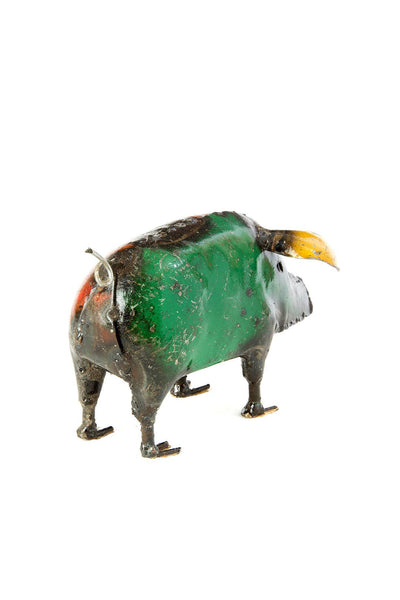 Colorful Recycled Metal Pig Sculpture