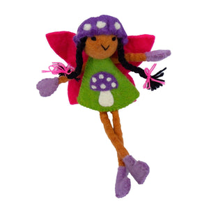 Mushroom Bonnet Tooth Fairy Pillow Raven Purple - Brown Skin