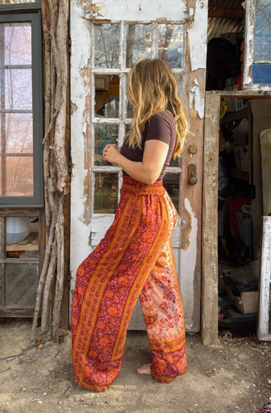 Boho Floral Printed Jumpsuit Pants 2 in 1, Free Spirit Style