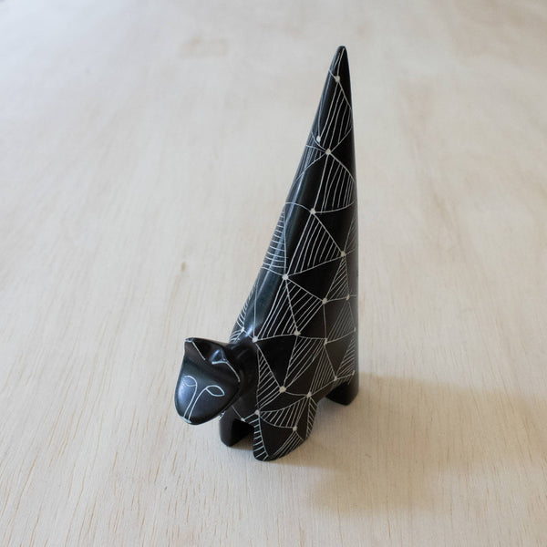 Etched Black Ring Holder Cat