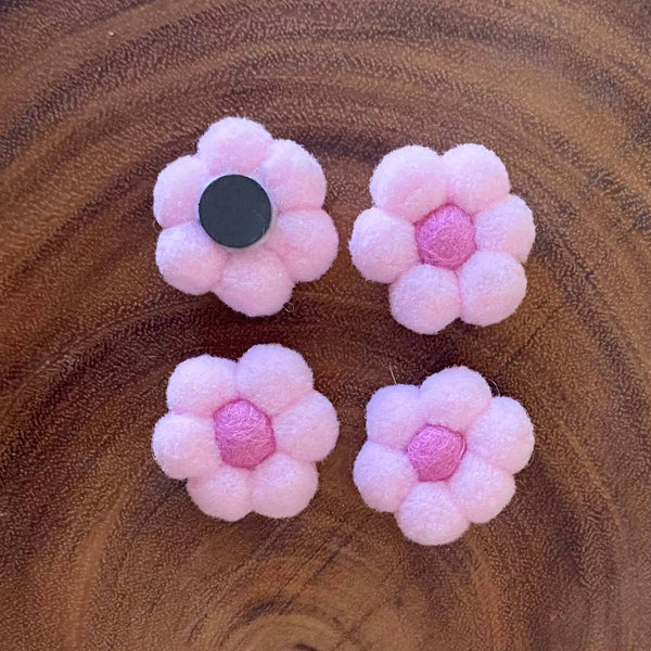 Flower Magnets/ Handmade Pompom & Felt Flower Magnet set
