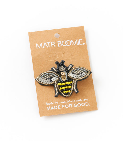 Bala Mani Beaded Bee Brooch Pin