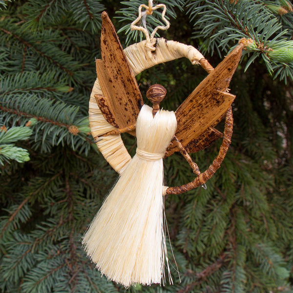 Angel Swinging on Crescent Moon Ornament