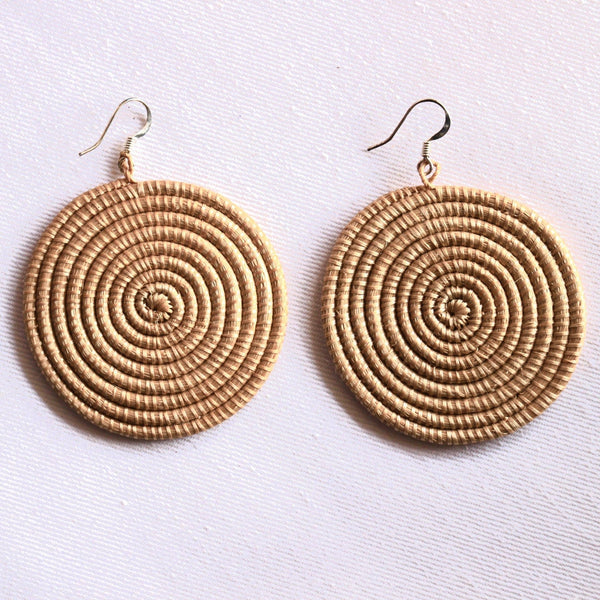 Woven Disc Earrings – Large