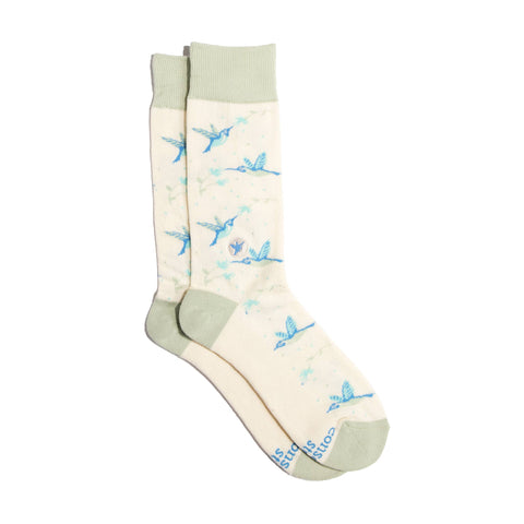 Socks that Protect Pollinators (Beige Hummingbirds)